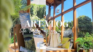 ART VLOG life lately🌱realistic week in my life in my art studio amp painting through day and night [upl. by Cahan301]