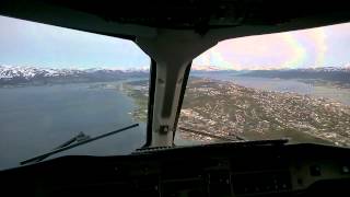 Approach and landing in Tromsø  North Norway  cockpit view  SAAB 340 [upl. by Eisus403]