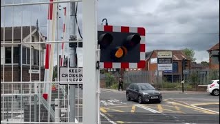 Wokingham station level crossing Berkshire [upl. by Jacobina684]