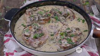 RECETTE MAILLARD  Côtelettes de porc avec sauce crémeuse aux champignons [upl. by Garratt546]