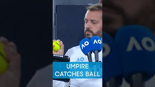 Umpire CATCHES ball after point 😂 [upl. by Riggall]