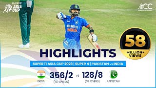 Super11 Asia Cup 2023  Super 4  Pakistan vs India  Full Match Highlights [upl. by Levin]