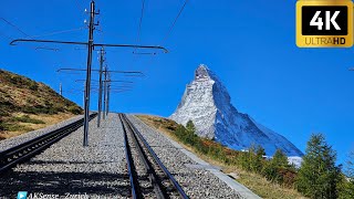 Cab Ride  Gornergrat Bahn Matterhorn Railway Zermatt Switzerland  Train Driver View  4K 60fps [upl. by Melania]