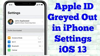 Apple ID Greyed Out in iPhone Settings iOS 13  Fixed [upl. by Nitsud479]