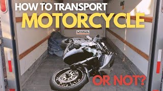 How to Transport a Motorcycle  Uhaul Enclosed Trailer [upl. by Enialem]