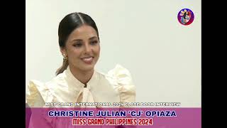 SPOTTED  MISS GRAND PHILIPPINES 2024 CHRISTINE JULIAN CJ OPIAZA DURING THE CLOSE DOOR INTERVIEW [upl. by Ahsilla769]