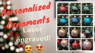 How to laser engrave personalized Christmas ornaments  xTool D1  LightBurn  Name Engraving [upl. by Delano]