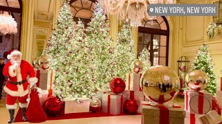 2024 NYC Christmas Walk🎄  Plaza Hotel Decorations  Bloomingdale’s Holiday Window amp 5th Avenue [upl. by Malia]