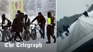 Russia puts migrants on scooters and tells them to cross border into Europe [upl. by Namara500]