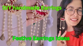 how to make handmade earrings for festivals  DIY Earrings Ideas at home [upl. by Elgar979]