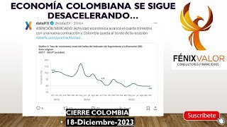 ECONOMÍA COLOMBIA SE SIGUE DESACELERANDO Cierre Colombia y Dólar 18 de Diciembre [upl. by Anade423]