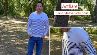 Actflare Long Sleeve Polo Shirt stretchy and classic mensclothing mensfashion shirts [upl. by Ahsinert]