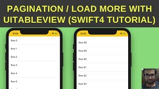 Pagination with UITableVIew  Load more content UITableView  Swift 4 [upl. by Alrahc]