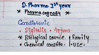 CardiotonicDigitalisArjunaBiological sourceChemical constituentsfamilyUse dpharma [upl. by Scholem]