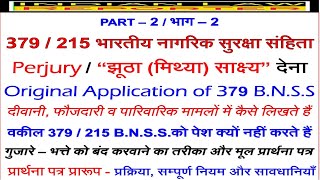 Perjury  340 CrPC to 379 215 BNSS  Petition in Hindi amp Eng  Procedure amp Precautions  2 [upl. by Fesuy]