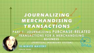 Journalizing Merchandising Transactions Part 1 Purchase Related [upl. by Roman]