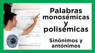 Palabras monosémicas polisémicas sinónimos antónimos campos semánticos [upl. by Attevroc431]