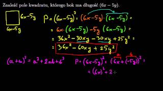 Kwadrat dwumianu  przykładowe zadanie [upl. by Odine]