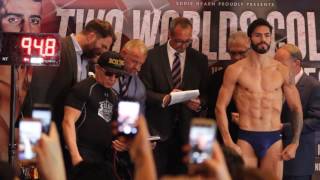 CROLLA VS LINARES OFFICIAL WEIGHIN [upl. by Kliment99]