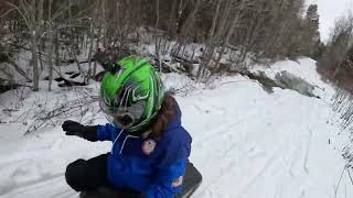 Maine Snowmobiling Ride to the peak of Chick Hill [upl. by Jacki]