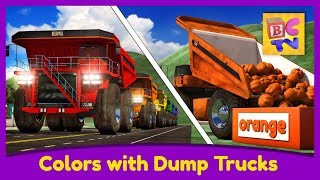 Learn Colors with Dump Trucks Part 1  Educational Video for Kids by Brain Candy TV [upl. by Richarda]