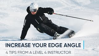 HOW TO INCREASE YOUR EDGE ANGLE  4 Skiing Tips from a Pro [upl. by Alfredo]