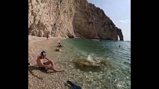 Zakynthos beach under huge cliffs [upl. by Opportina]