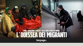 In coda al freddo per ore spintoni e insulti lodissea dei migranti alla Questura di Roma [upl. by Dessma]