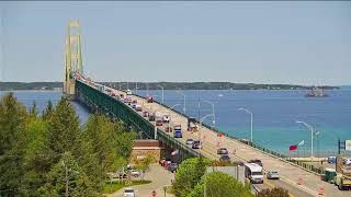 Mackinac Bridge Traffic ahead of Memorial Day weekend [upl. by Byrdie]