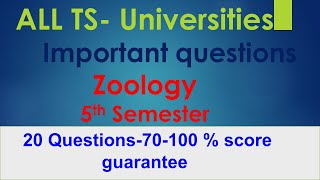 IMPORTANT QUESTIONS OF ZOOLOGY 5TH SEMESTER  BSC ALL TS UNIVERSITIES HSR BIOINFO [upl. by Notlim658]