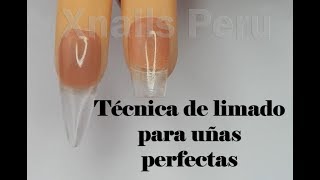 Técnica de limado para estructura de uñas Acrílicas o gel perfectas  Xnails Academy [upl. by Navanod]