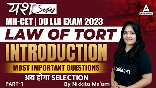 Law Of Tort Important Questions For MH CET 2023  DU LLB 2023  Law With Nikkita Mam [upl. by Janene]