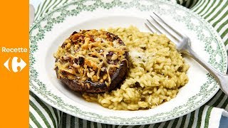 Risotto aux asperges et champignons portobello farcis [upl. by Kcirdneked]