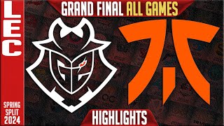 G2 vs FNC Highlights ALL GAMES  GRAND FINAL Playoffs LEC Spring 2024  G2 Esports vs Fnatic [upl. by Atews726]