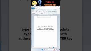 🔥Secret of WordPad to insert table wordpad shortcutkeys [upl. by Anirbes]