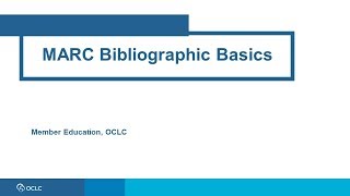 MARC Bibliographic basics [upl. by Lynnworth]