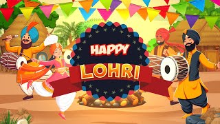 Lohri festival greetings 2024  Happy Lohri motion graphics  Lohri festival or celebration videos [upl. by Ardella593]