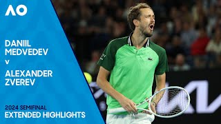 Daniil Medvedev v Alexander Zverev Extended Highlights  Australian Open 2024 Semifinal [upl. by Afatsuom]