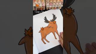 Coloring Moose 🫎 Satisfying and relaxing Coloring book with ASMR markers [upl. by Mitzl]