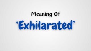 What is the meaning of Exhilarated [upl. by Waldack]