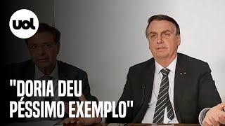 Bolsonaro critica Doria por ir a hotel sem máscara quotSunguinha apertadinhaquot [upl. by Aruabea17]