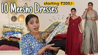 Trendy MEESHO Dresses Haul 💕Starting at Rs200  Try On Haul  Saranya Nandakumar meesho [upl. by Aninnaig]