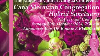 Cana Moravian Congregation’s Welcome Notices and Concerns for Sunday 20th October 2024 [upl. by Kerwon]