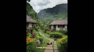 Vibrant Colors of a Tropical Thatched House cottagenest nature cozycottage [upl. by Kwapong65]