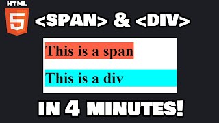 Learn HTML span amp div in 4 minutes 🏁 [upl. by Animar]