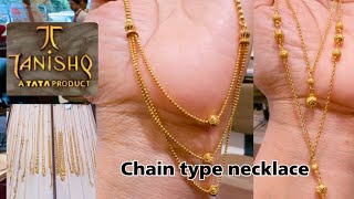 Tanishq Light Weight Chain Type Necklace DesignsDaily Wear Gold Chain DesignsChaindeeya [upl. by Opal981]