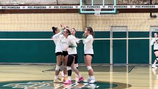 Video The Pacific Union College womens volleyball team listens to the national anthem before [upl. by Ahsertal426]