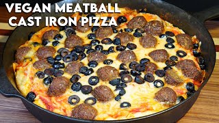 Ultimate Vegan Meatball Deep Dish Pizza Recipe [upl. by Kwasi]