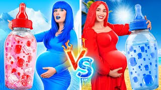 HOT VS COLD PREGNANT  Crazy Pregnancy Situations by 123 GO [upl. by Bronez]