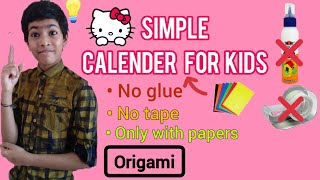 How To Make Origami Calender 2021  DIY Calender  New Year Crafts  calender without glue navaneet [upl. by Darwin]